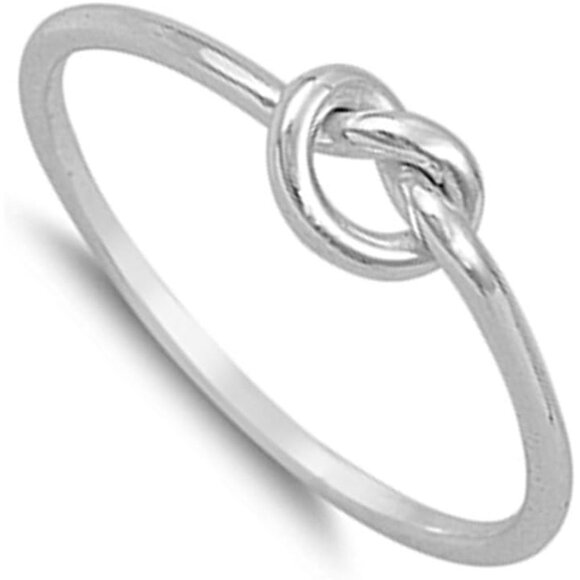 CHOOSE YOUR COLOR Sterling Silver Knot Ring - Picture 3 of 3